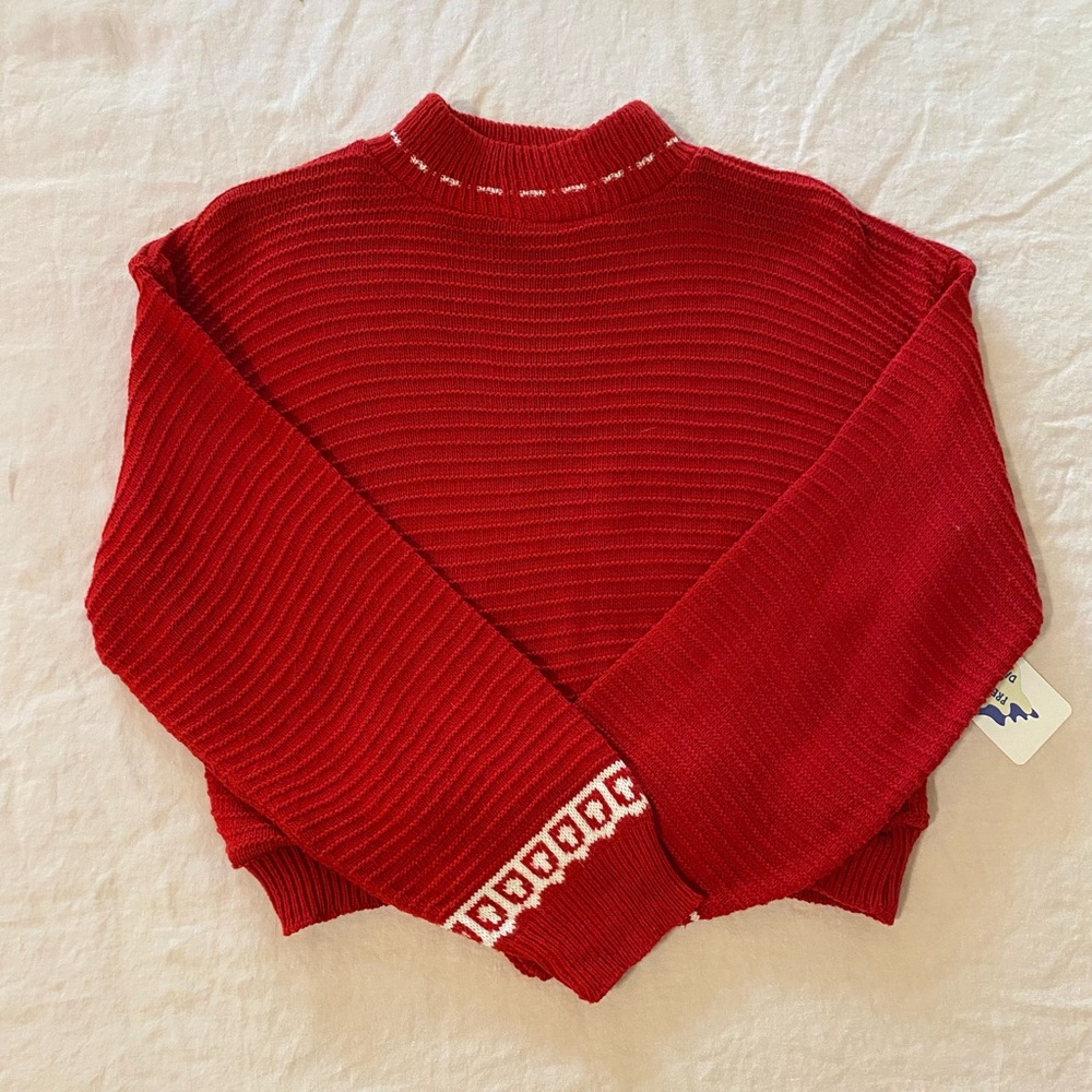 Vintage Red Cropped Sweater